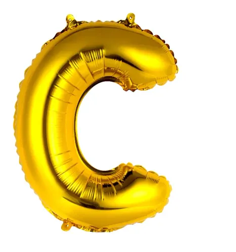 Balão Metalizado Letras  Ballon Letter 16" 40cm  Wb Cn498 - Letra C