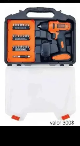 Parafusadeira e furadeira com kit completo novo entregamos black decker 