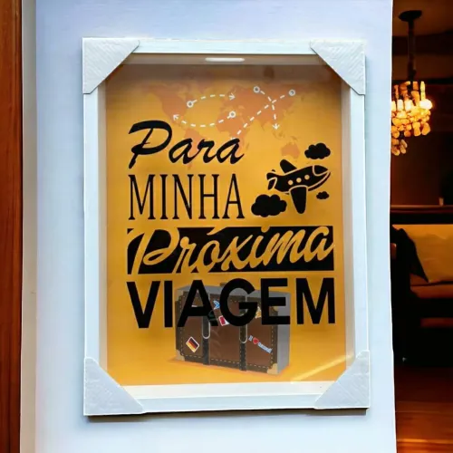 QUADRO / COFRE Para Minha Próxima Viagem DECORAÇÃO 