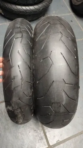 Par pneu usado Pirelli Diablo Rosso2 120/70-17 e 180/55-17
