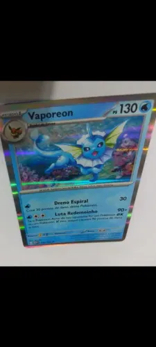 Carta pokémon original Vaporeon 130 estágio 1 