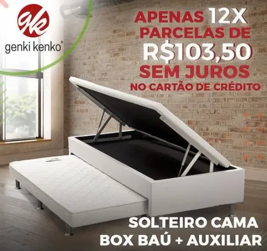 Cama box Solteiro e cama auxiliar 