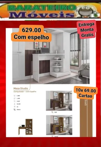 Mesa Studio Computador - com Espelho