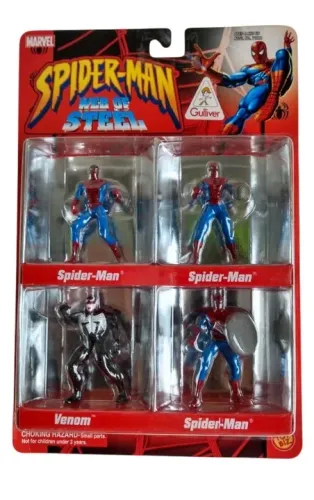 Spider Man Miniaturas Em Metal Homem Aranha & Venom Toy Biz