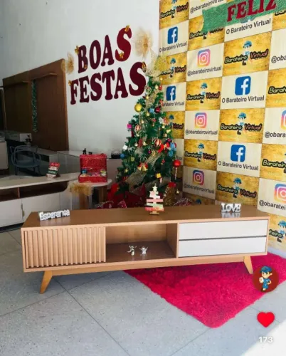 Rack Bancada Veneza Freijó/off White Matte para Tv até 75? - Colibri Freijo/Off White 