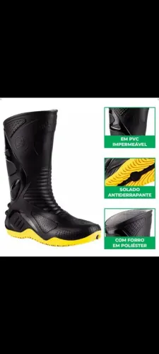 Bota Preta Nº 43, bonita, original, confortável, solado antiderrapante.