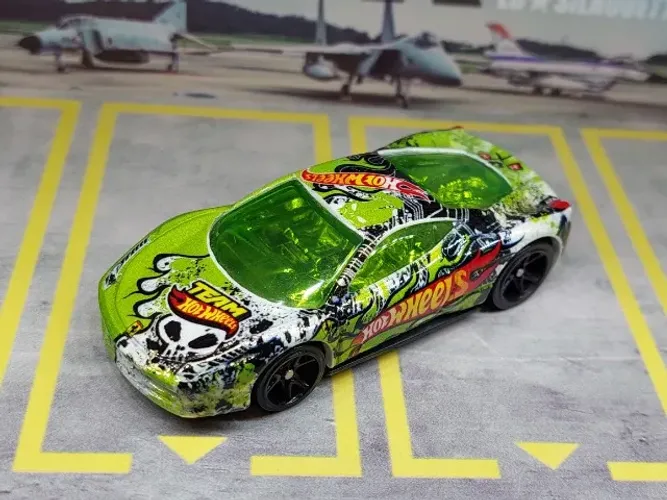Hot Wheels Ferrari 458 Challenge Team Hot Wheels Verde Claro