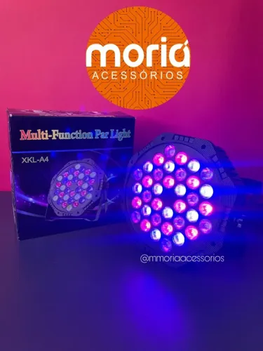 Canhão 36 Leds Rgb Display Digital Strobo Iluminação