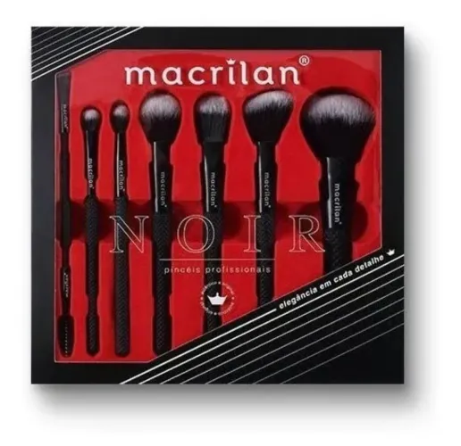 Kit de Pincéis Macrilan Noir - Profissional