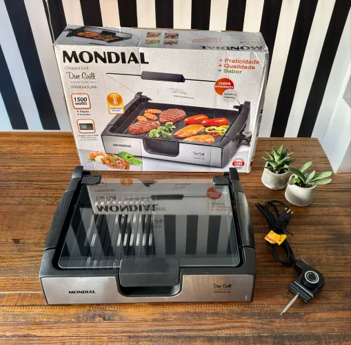 Grill e Chapa elétrica Mondial 1500W 220V semi nova