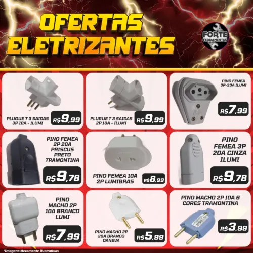 Ofertas Eletrizantes Plug e Pino 10A e 20A