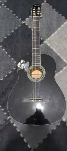 Violão Preto - Cordas de Nylon - Marca Memphis - Modelo AC39