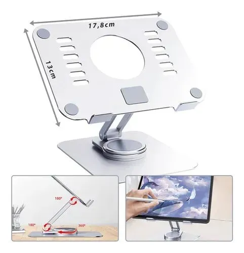 Suporte em alumínio reforçado para tablets notebooks e muito mais