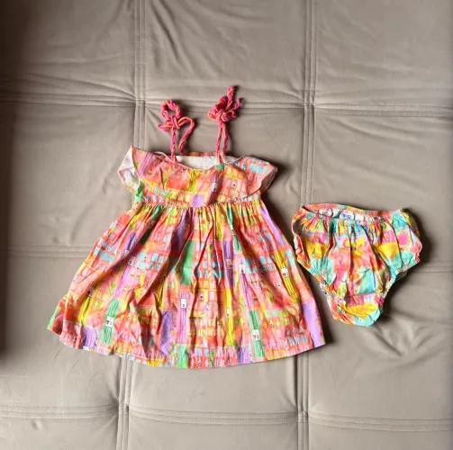 Vestido infantil menina Alphabeto - Tam 01