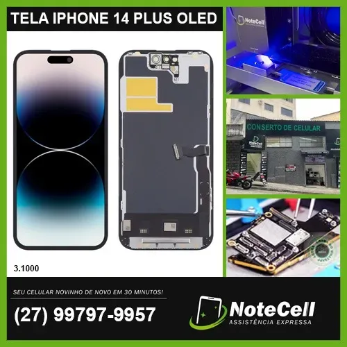 TELA / DISPLAY P/ IPHONE 14 Plus OLED igual a Original - Instalação em 30 min!
