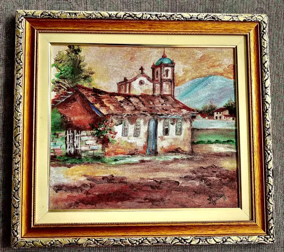 Quadro Pintura Original - Paisagem Rústica