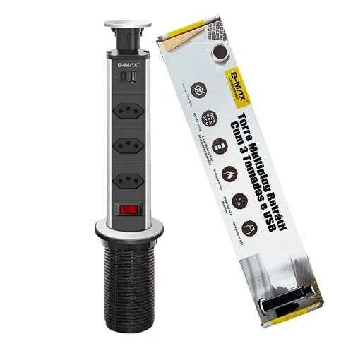 Tomada Inteligente Retrátil B-Max com USB
