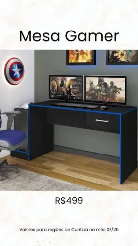 Promoção Mesa Gamer Preta - 18/02/25   