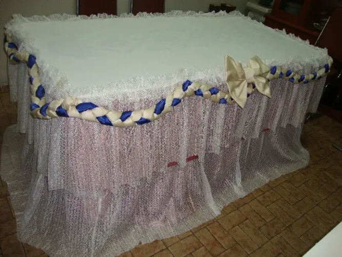 Toalhas para Mesas de Festas. Tranças, Forros e Laços. 8 Peças (Entrega em Seu Endereço)
