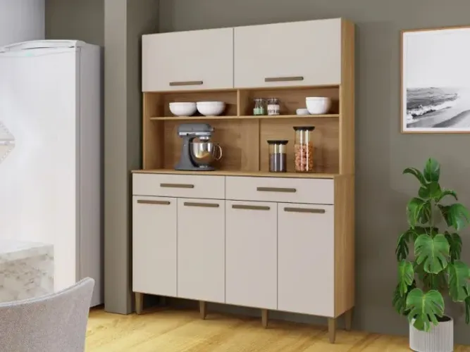 Armário Kit Cozinha 6Portas 2Gavetas 1.38M. Produto Novo Direto de Fábrica P/Sua Casa.