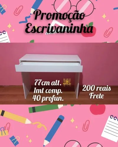 Escrivaninha Branca em Promoção!