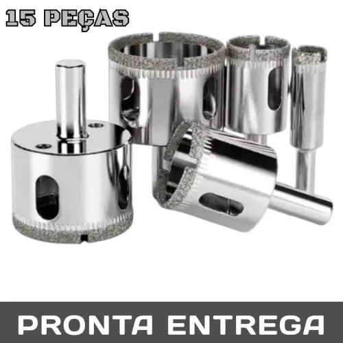 KIT SERRA COPO DIAMANTADA PORCELANATO (15 PEÇAS)