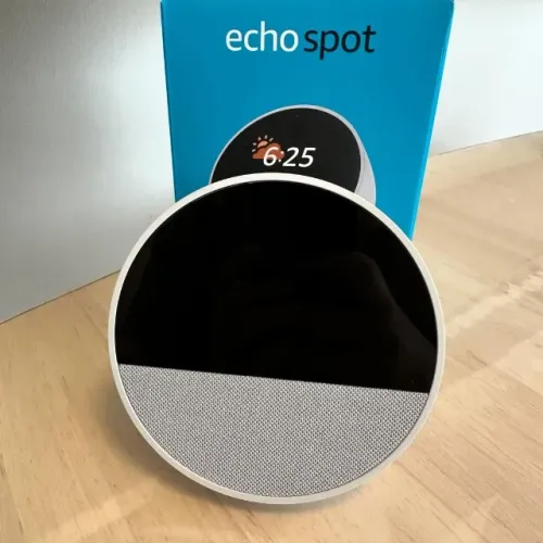Echo Spot Branca com Alexa Lacrado