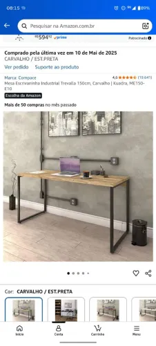 MESA ESCRIVANINHA INDUSTRIAL 150cm