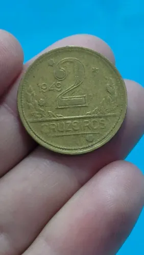 MOEDA 2 CRUZEIROS 1949 ? MAPA DUPLO