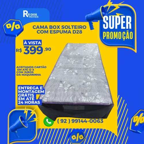 Cama box solteiro com espuma