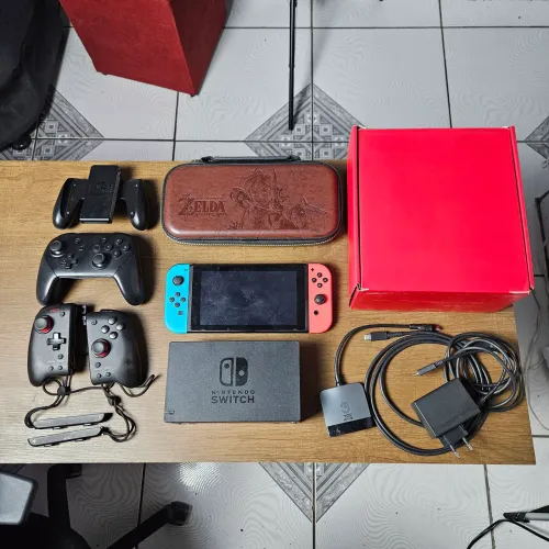 Nintendo Switch V2 Completo + 12 jogos (FC 26, Zelda, Dragon Ball...) + Acessórios Premium