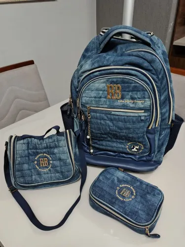 Kit Mochila, Lancheira e Estojo RB Rebecca Bombon Original