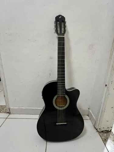 Violão Elétrico Giannini NF-14 Nylon Preto Mogno