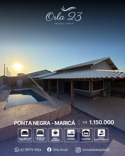PONTA NEGRA, ORLA 23 IMOBILIÁRIA VENDE! EXCELENTE CASA COM PISCINA