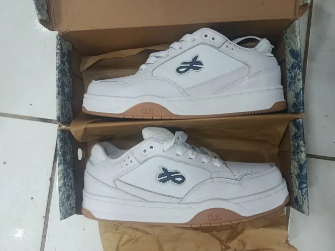 Tênis Skate Ous Souza branco LTX Imperial de Couro legítimo