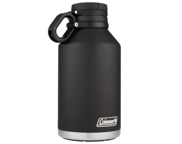 Coleman Growler Garrafa térmica de aço inoxidável, preto, 1,8 L + NF + Garantia