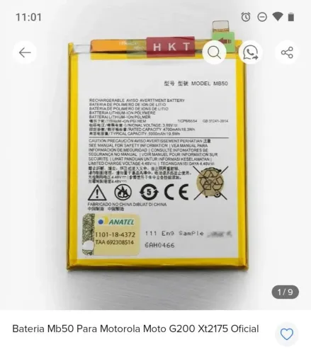 Troca de bateria Moto G200, garantia,aceito cartão
