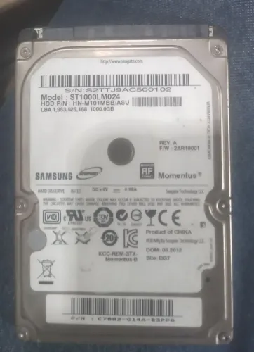Hd de 1tb para notebook ou pc