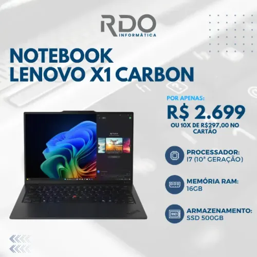 Notebook Lenovo X1 i7 10th 16gb RAM SSD 500gb