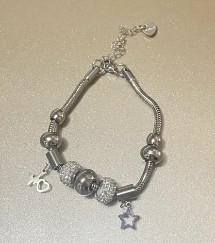 Pulseira com berloques em Aço Inoxidável 