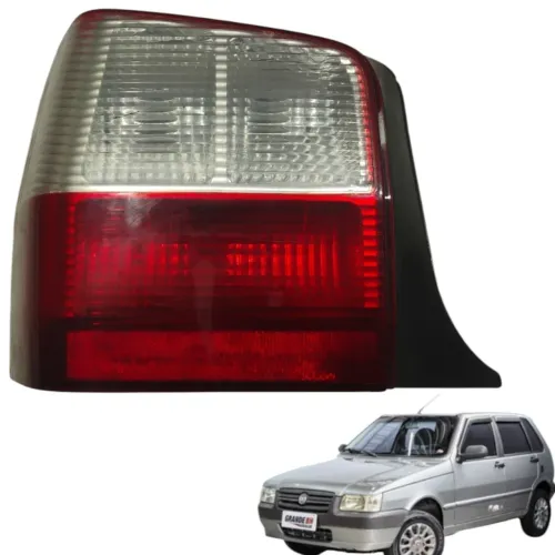 Lanterna Traseira Esquerdo Fiat Uno Mille V19 Esquerdo/motorista Vermelho E Branco