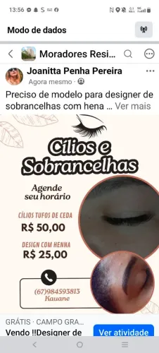 Cílios tufinho e Designer sombrancelha 