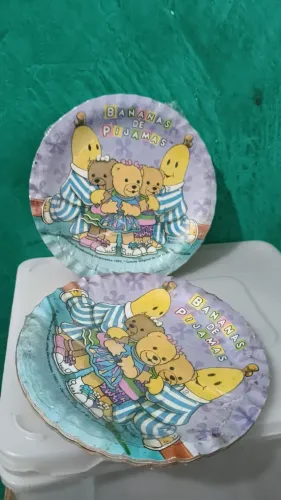 Jogos de pratos de aniversário vintage bananas de pijamas
