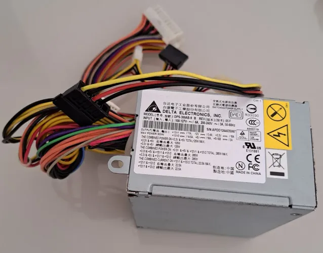 Mini Fonte Atx, praticamente nova, Delta Bivolt 300w Real Dps300ab-9 Prateado