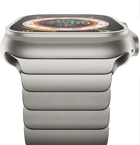 Pulseira Metal Link Bracelet Band Apple Watch Ultra 4 3 2 1 (cor Titanium)