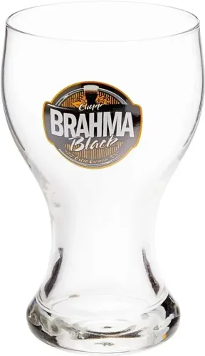 2 Copos Chopp Brahma Black Escuro Logo 430ml Bar / Restaurante