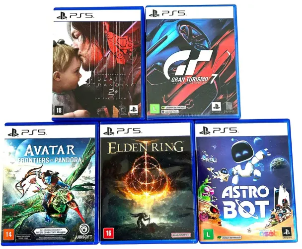 Jogos PS5 DEATH STANDING 2, ELDER RING, GT7, ASTRO BOT, AVATAR