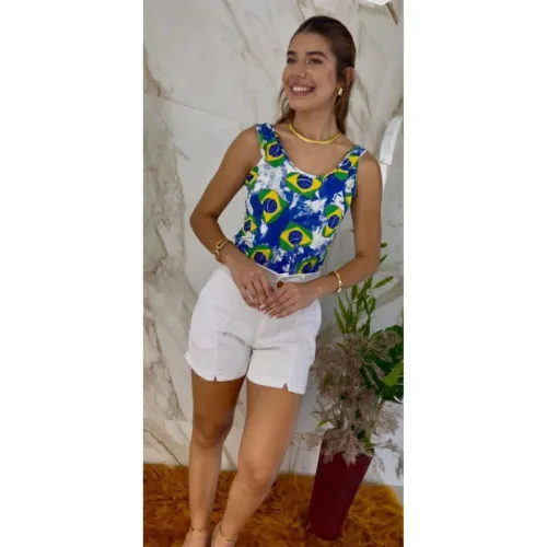 Vendendo Blusa Feminina Suplex Bandeira Nacional Tema Copa 2026 Brasil