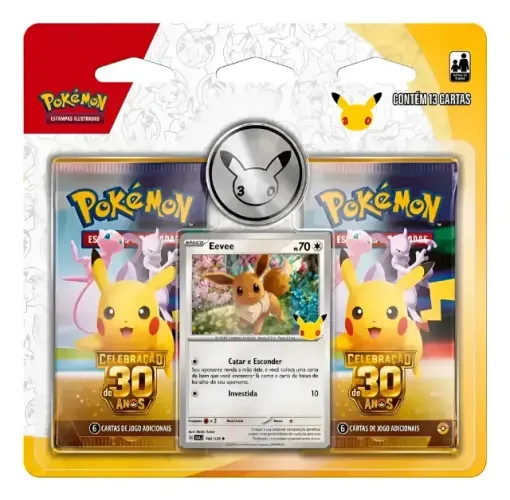Pokémon TCG: Celebração de 30 anos - Blister Duplo com Moeda PT-BR Lacrado