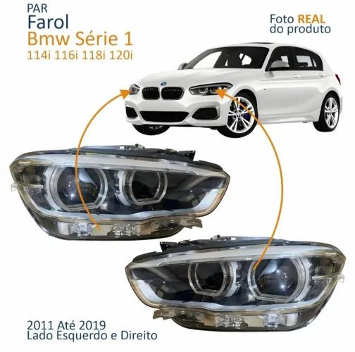Par Farol  Bmw Série 1 114I 116I 118I 120I 2011 Até 2019 Full Led